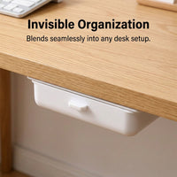 Desk Storage Drawer Organizer, Self Under Drawers No Drill, Large Slide Out for Office and School