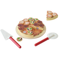 Printed Toppings Wooden Pizza Toy Colorful Graphics Pretend Pizza Set Hands-on Kids Plaything Educational for Children