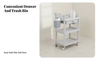 Mobile Instrument Stand Multi-Tier Storage Salon Rolling Stand Esthetician Trolley Cart Effortless Mobility for Ink Work Artists