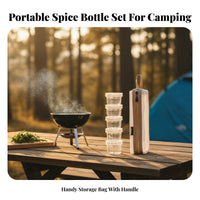 5 Pieces Transparent Mini Seasoning Container Set Clear Travel Seasonings Kit Zippered Travel Seasoning Container Set Screw-on Lids