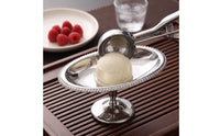 Stainless Steel Oval Serving Tray with Pedestal Mirror-Finish Pedestal Serving Tray Compact Stand Easy to Clean for Hosts, Home Entertaining