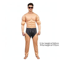Full-Body Muscle Suit Long-Sleeve Muscle Costume Black Superhero Bodysuit Comfortable for Adults, Men, Halloween, Cosplay
