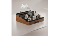 Stepped Display Rack with Drawer Wooden Perfume Stand Rectangular Cosmetic Display Stand for Dresser