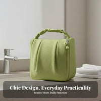 Fluffy Makeup Bag Portable Travel Makeup Case Lightweight for Bathroom, Women