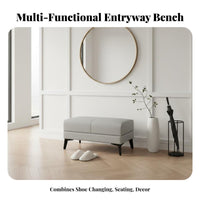 Luxury Aesthetic Wavy Top Bench Modern Design Household Furniture Multi-Purpose Indoor Seating Soft Upholstery for Homeowners, Apartment Dwellers, Interior Decorators, Entryway, Hallway, Living Room, Walk-in Closet
