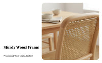 sturdy Wood Legs Woven rear Armchair Japanese Inspired Dining Chair Minimalist visual attraction Seating Furniture Breathable Weaving for Restaurant Owners, Interior Designers, Kitchen, Living Room, Bedroom, Home Office