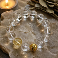 Natural Clear White Crystal Bracelet for Wealth and Good Fortune, High-Quality Energy White Crystal Hand String