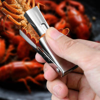 Effort Saving Crawfish Sheller Fast Peeling Seafood Meat Extractor Automatic Rebound-Back Kitchen Utensil Stainless Steel for Restaurants, Parties