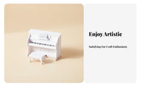 Dollhouse Piano and Stool Photography Prop Miniature Piano and Stool Set DIY Craft Supply for Doll Collectors, Diorama Building, Cake Decorating