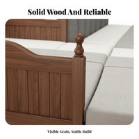Solid Wood Bedside Sleeper Built-in Guardrails Bedside Extension Bed Extendable Design Childrens Splicing Bed for Young Children, Parents, Nursery