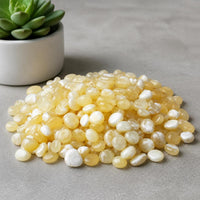 Natural Yellow Jade Crushed Crystal Stones for Fish Tank & Planter Decoration, DIY Craft Material