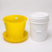 Automatic Chicken Feeder, Yellow Chick Feeder with Lid, No Mess Water Resistant Feeder for Duck Goose