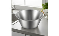 Round Stainless Steel Bowl Wide Rolled Rim Stainless Steel Mixing Bowl Cooking Utensil Tapered Shape for Disinfection Cabinet