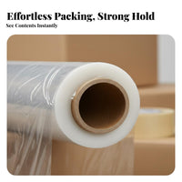 PE Stretch Film Roll High Stretchability Stretch Wrap Film Hard-Wearing Moving Wrap for Businesses, Logistics Professionals, Dormitory, Storage