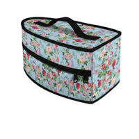 Zippered Iron Storage Bag Top Handle Floral Iron Bag Black Trim