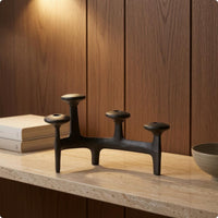 Abstract 4-Cup Candle Holder Textured Tabletop Candle Holder Alloy Home Decor Sturdy for Display