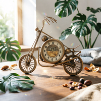 Wrought Iron Motorcycle Timepiece Large Size Motorcycle Wall Timepiece for Shop