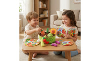 Squeezable Soft Toy Play Set with Storage Box Interactive Fruit and Vegetable Plushies with Basket Cute Fruit and Vegetable Basket Soft Toy Toddler for Toddlers, Babies, Infants, Home, Nursery, Tummy Time