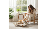 Cat Scratcher Lounger Corrugated Cat Scratcher with Catnip Ball Interactive Pet Accessory for Cats, Kittens