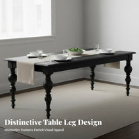 Black Baluster Leg Table French Design Home Furniture Light Luxury for Apartment Dwellers, Interior Decorators, Dining Room, Kitchen, Restaurant