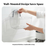 Ginger Garlic Storage Box Screwless Installation Wall Mounted Storage Basket Multi-Functional Hanging Kitchen Organizer for Pantry, Washroom
