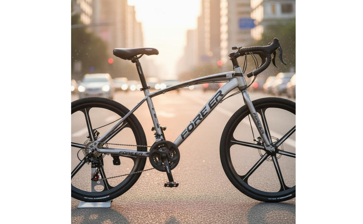 Disc Brakes Road Bike Aerodynamic Frame Racing Road Cycle Sealed Bearing Bottom Bracket 700C Road Cycle for Students, Commuters