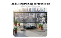 Includes Removable Tray Foldable Cat Enclosure Easy Assembly Collapsible Wire Cat Kennel Top and Front Door Entry Collapsible Pet Crate Escape-Proof Lock for Indoor, Home Use, Travel
