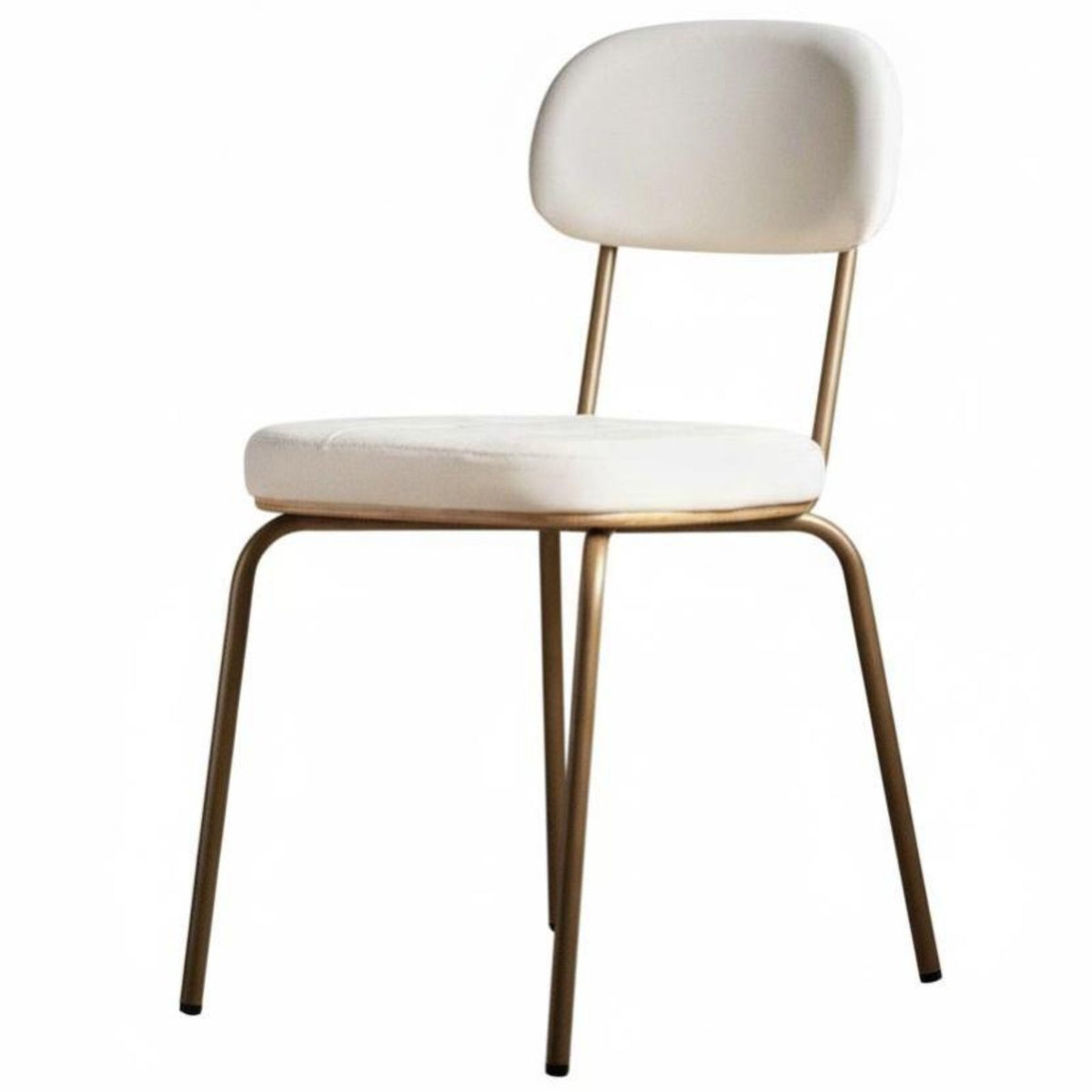 Nordic Design Upholstered Metal Frame Chair Retro Look Upholstered Armchair with Metal Legs Minimalist design Household Furniture Soft Padded Seat for Interior Designers, Homeowners, Office Workers, Dining Room, Bedroom, perusing Corner, Reception Area