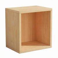 Pre-Drilled Unfinished Wood Cubby Box Flat Panels Unfinished Wood Box Light Natural Color Rectangular Wood Cubby