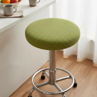 Round Stool Cover Full Coverage Bar Stool Seat Cover Washable Stretch Round Chair Seat Protector for Beauty Salon, Office, Kitchen