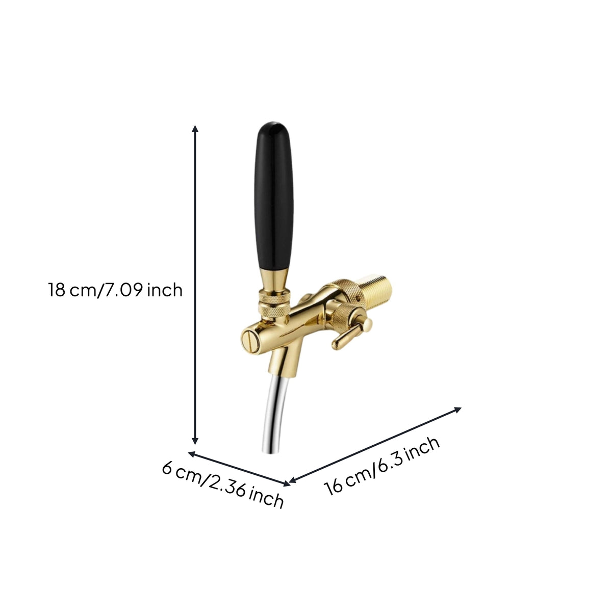 Beer Faucet Brass Beer Tap Threaded for Bartenders, Kegerator