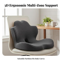 Viscoelastic Foam Office Chair Pad Breathable Textile Single-Piece Spine and Seat Support Chair Pad Portable for Players