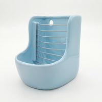 Metal Divider Hay and Feed Dish Glazed Ceramic Hay Rack Two-in-onePurpose Grass Rack with Basin Horizontal Rods