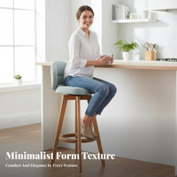 360-Degree Rotation Upholstered Swivel Stool with Backrest Comfortable Cushion Counter Chair Stable Structure Household Furniture High-Density Foam Padding for Homeowners, Adults, Business Owners, Home Bar, Kitchen Island, Restaurant, Dining Room