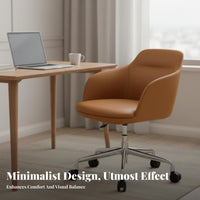 Modern Minimalist Design Adjustable Rolling Chair Light Luxury Aesthetic rotating Seat Ergonomic spinerest Computer Seating Support for Remote Workers, Students, Adults, Conference Room, Workspace