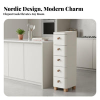 Space Saving Narrow Space Cabinet Multi-Purpose Space Storage Organizer Visible Drawers Slim Storage Cabinet Mobile with Wheels for Homeowners, Renters, Students, Kitchen, Small Areas, Bedroom, Laundry Room