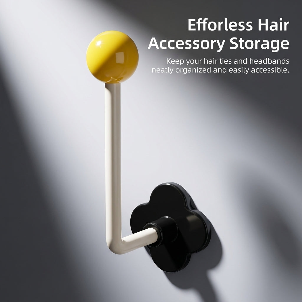 Hair Tie Holder for Wall Mount, Strong Adhesive Accessory Organizer for Women, Clip Hooks for Towels in Shower, ABS Heavy Duty 1-3kg