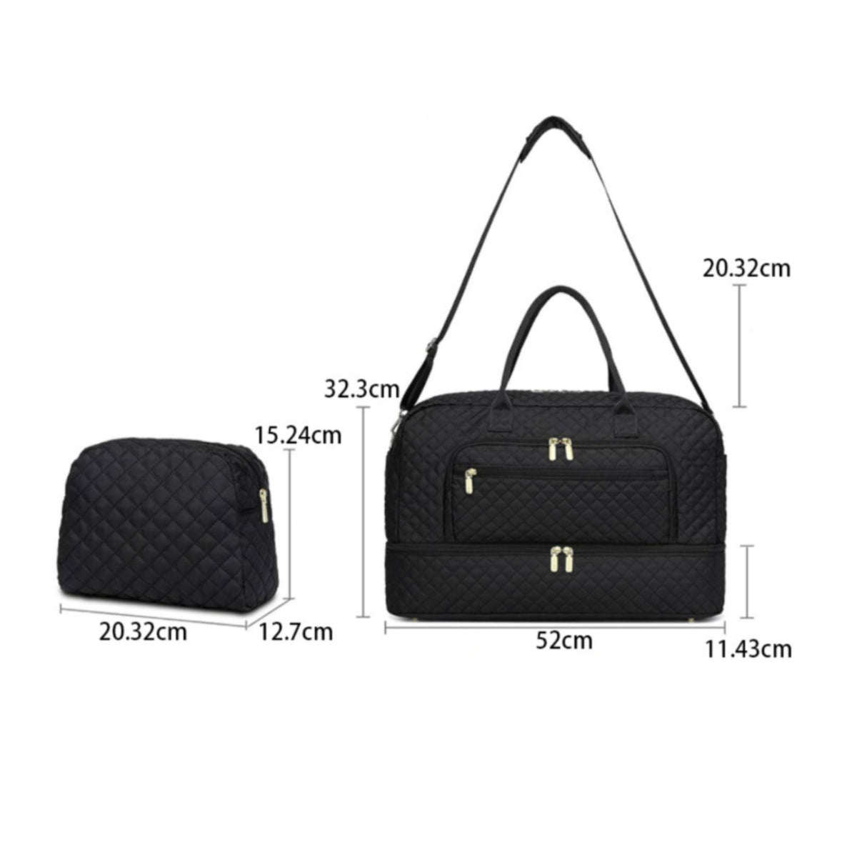 Travel Duffel Bag with Toiletry Pouch Large for Weekend Trips, Overnight Stays