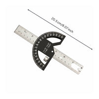 Multifunctional Woodworking Angle Measure Double Scale (Metric/Imperial) Woodworking Protractor Long-Lasting Aluminum Alloy Adjustable Protractor Ruler Easy to Read for Woodworkers