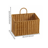 Wall-Mounted Storage Basket Decorative Wall-Mounted Hanging Basket Organizer Natural Long-Lasting for Kitchen, Bathroom