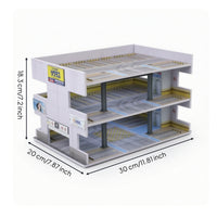 1:64 Parking Building Model Multi-Level Parking Garage Model Realistic Display Scene 3 layer for Collectors, Desk
