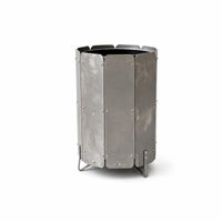 Metal Trash Can Brushed Silver-Gray Open Top Trash Can Easy to Clean