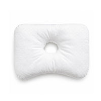 Vacuum Compressible Ear Hole Pillow Checkerboard Textured Side Sleeper Pillow with Ear Hole