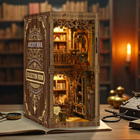 Book-Shaped Display Scene Kit Decorative Bookshelf Insert Relaxing 3D Wooden Puzzle for Library