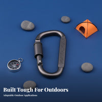 Multi-Purpose D-Shaped Screw-Gate Carabiner Lightweight Locking DD-Clip Long-Lasting Outdoor Hardware Wear-Resistant for Campers, Backpackers, Travelers, Camping, Backpack, Backpacking, Everyday Carry