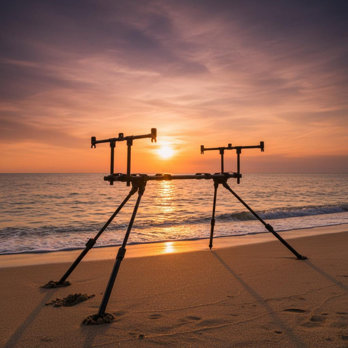 Aluminum Alloy Fishing Rod Pod Kit Stable Multi Rod Fishing Rack Long-Lasting All-in-Single Set for Bank Fishermen