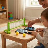 Tabletop Net Game with Paddles Compact Mini Indoor Racket Game Pong Set Two-Player Tabletop Indoor Racket Game Pong Set for Beginners, Young Children