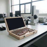 Accurate Gauge Block Set with Wooden Case Workshop-Grade Precision Gauge Block Set Rectangular Tooling Corrosion-Resistant for Inspection Rooms