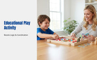 Bouncing Chess, Desktop Board Game, 12-in-1 Wooden Toy, Parent-Child Interactive, Kids Logic Game