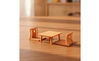 3 Pieces Dollhouse Furniture with Table and Chairs Compact Dollhouse Table and Chair Set Unique for Hobbyists, Collectors